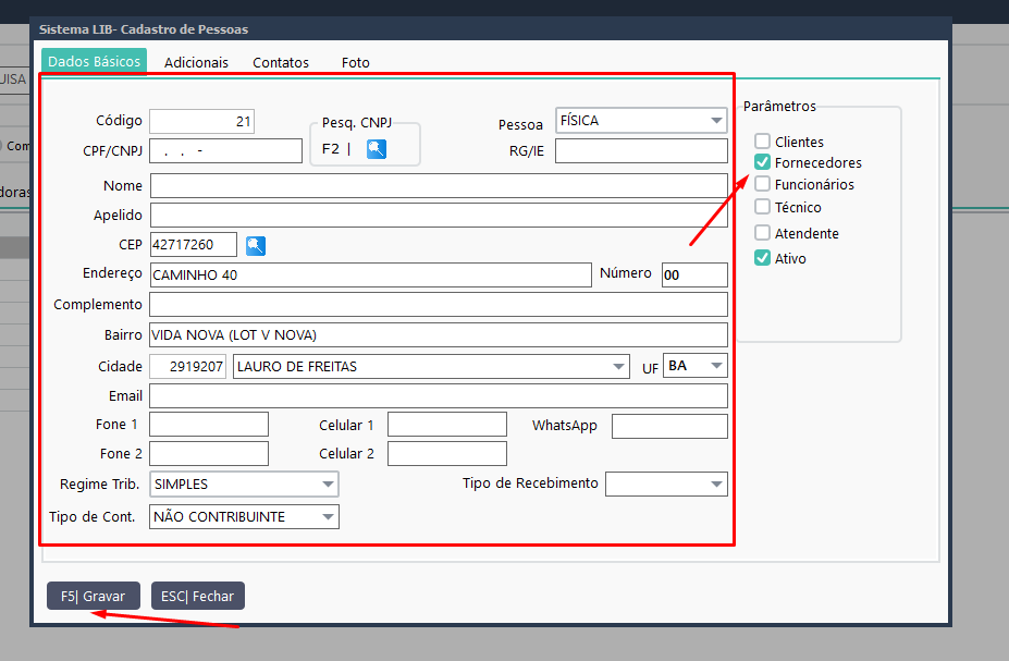 Exemplo de Configuração