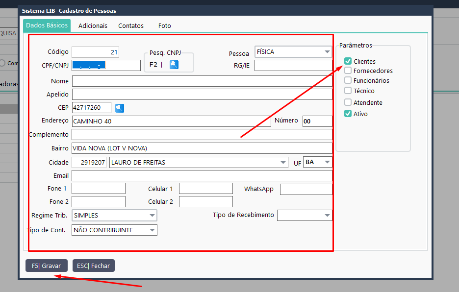 Exemplo de Configuração