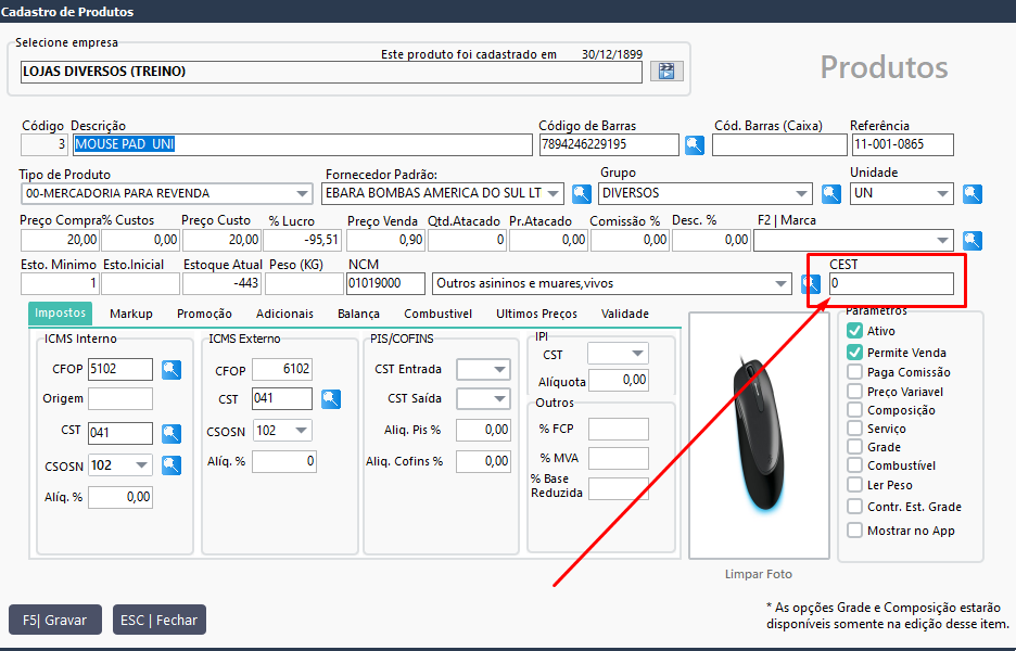 Exemplo de Configuração